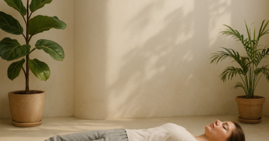 fotorealistisches 4k beitragsbild für einen artikel „bodyscan meditation – achtsamkeit durch den kör