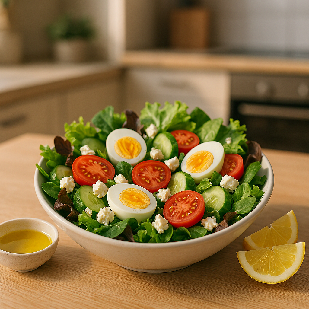 Rasanter Salat mit Ei und Feta – schnell, gesund und lecker