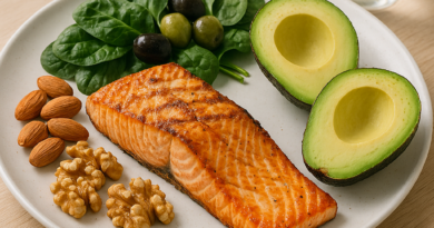 fotorealistisches 4k bild einer ketogenen mahlzeit auf einem hellen holztisch. das gericht besteht a